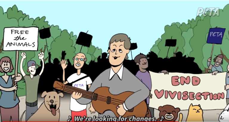 Paul McCartney “Looking for Changes,” Issues Animated Video for 1993 Protest Song Against Animal Testing, for PETA