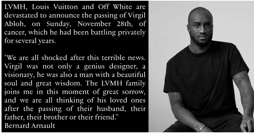 Virgil Abloh, Fashion Designer & Kanye West Collaborator, Dead at 41 -  Consequence