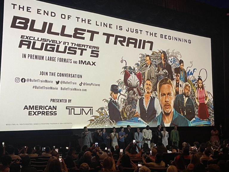 Brad Pitt’s “Bullet Train” Premieres in Hollywood with Shout Outs to Sandra Bullock, Channing Tatum, and Ryan Reynolds