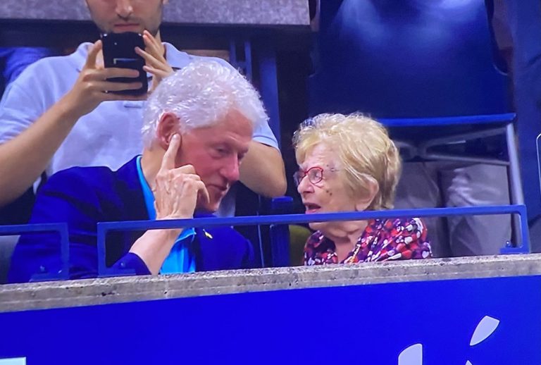 Monica Lewinsky Gives Witty Answer to Twitter Question Same Night Bill Clinton’s on TV at US Open