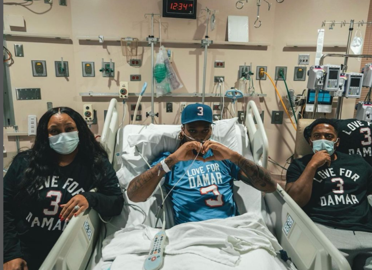 Damar Hamlin Posts First Picture From Hospital One Week After On Field Heart Attack