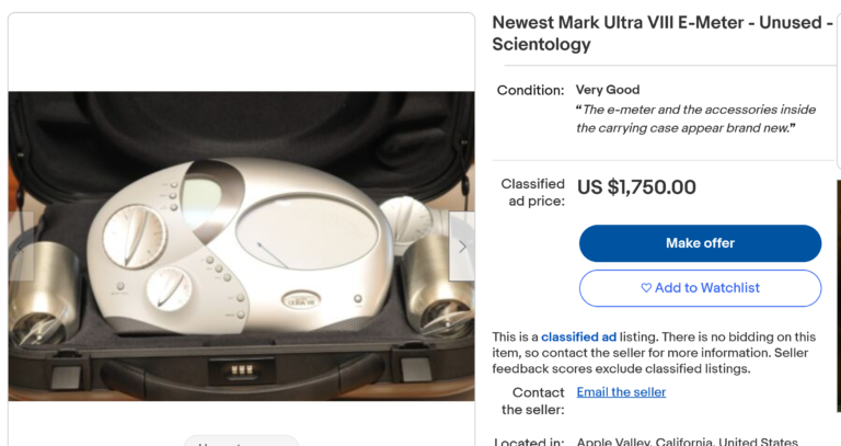 High Priced Scientology Paraphernalia Turns Up on ebay Including Set of Books for $5K and E-Meter for Brainwashing